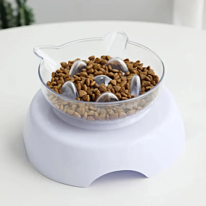 15 Degree Tilt Anti-Suffocate Cat Slow Feeder with Raised Stand