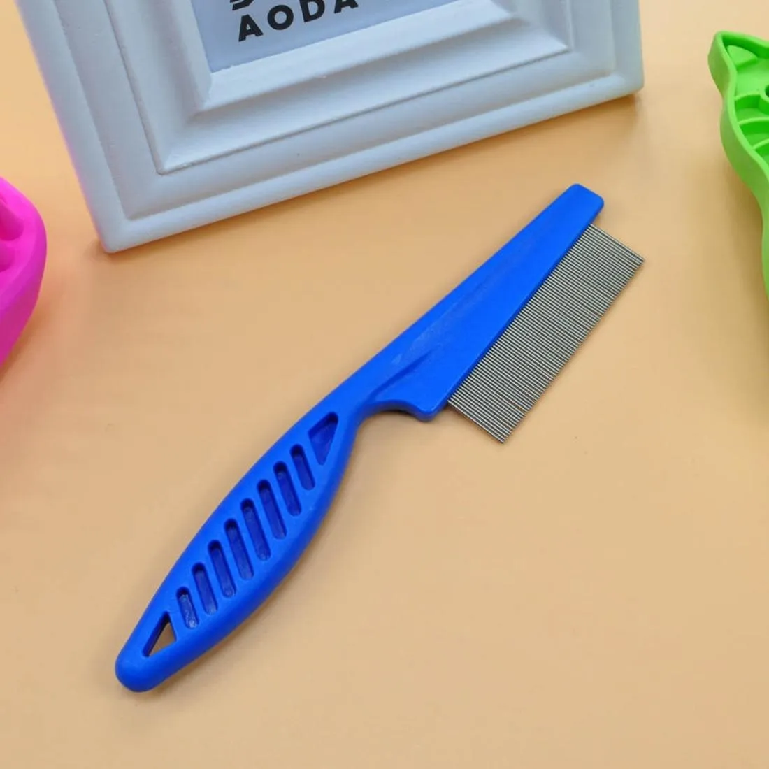 5 Piece Pet Combs For Flea Removal Fine Toothed Stainless Steel 18.5Cm
