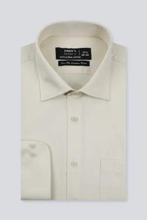 Beige Plain Formal Men Shirt