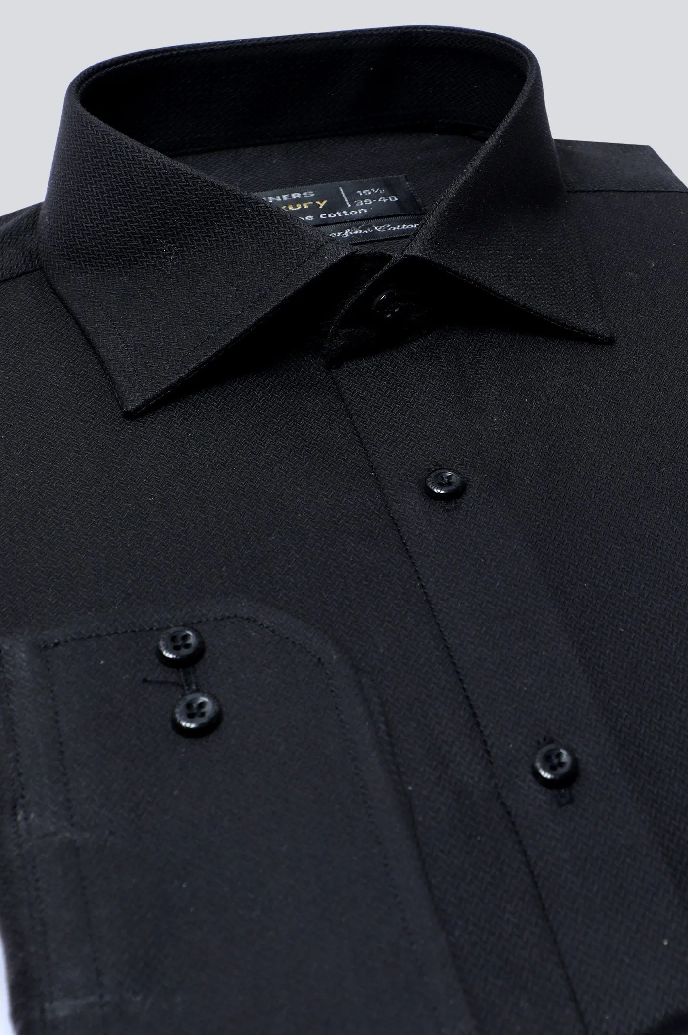 Black Self Formal Shirt
