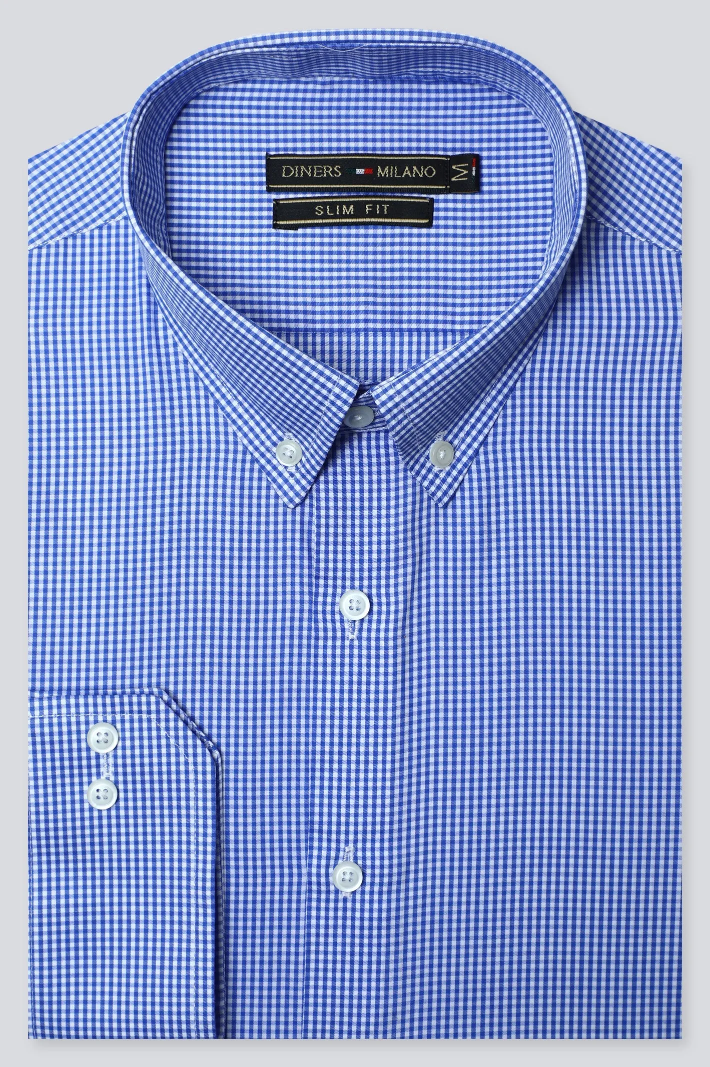 Blue Pin Check Formal Milano Shirt