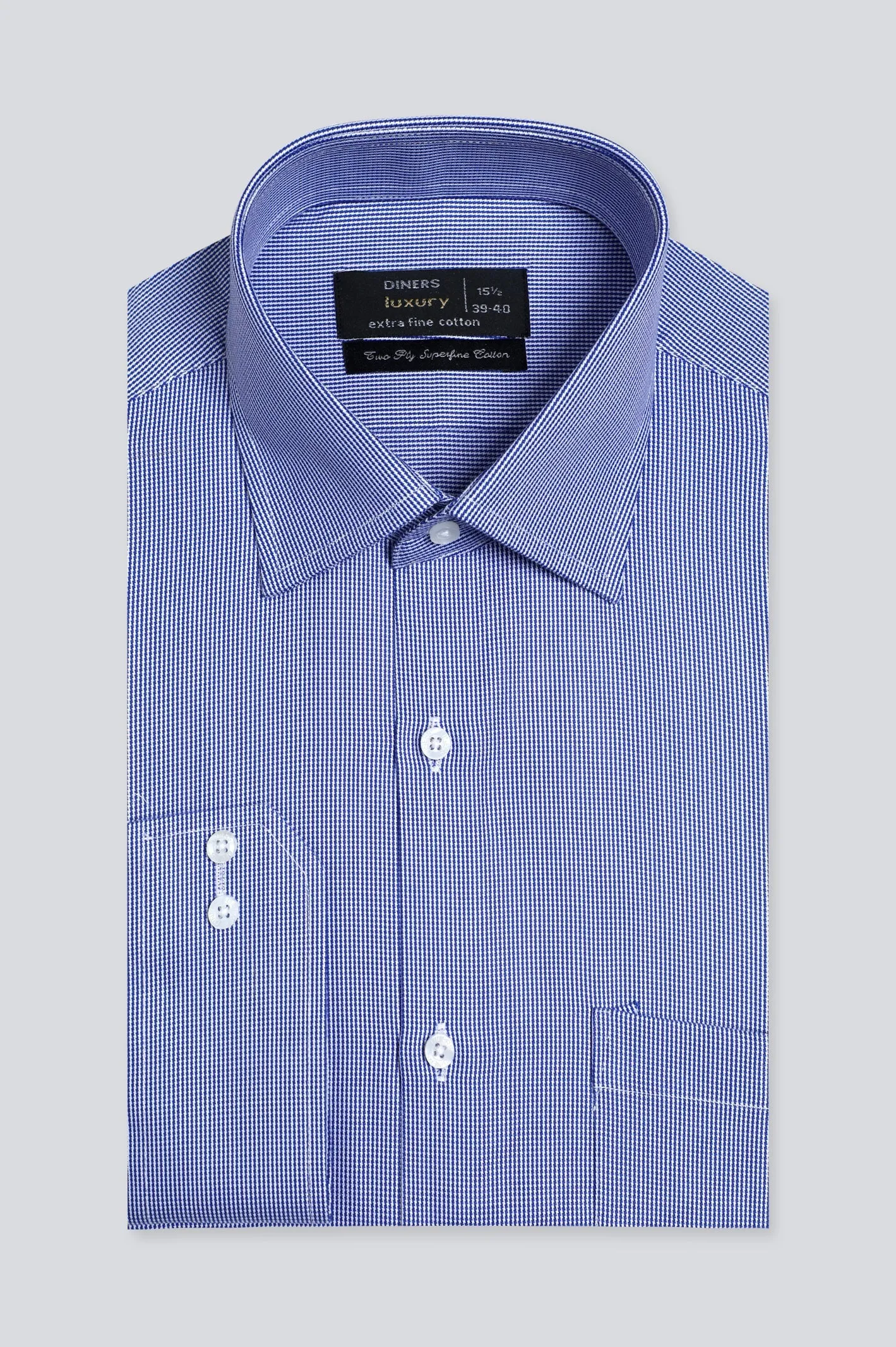 Blue Textured Formal Shirt