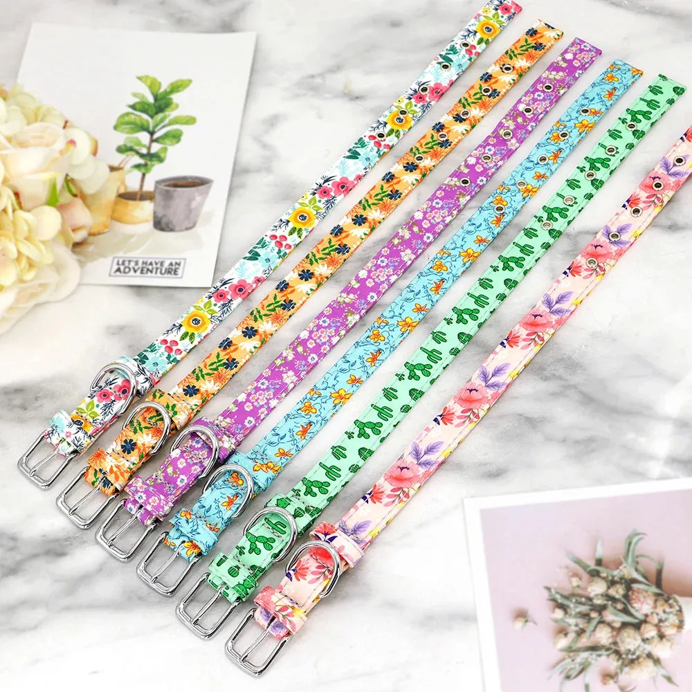 Bohemian Style Floral Dog Collar - Durable Nylon