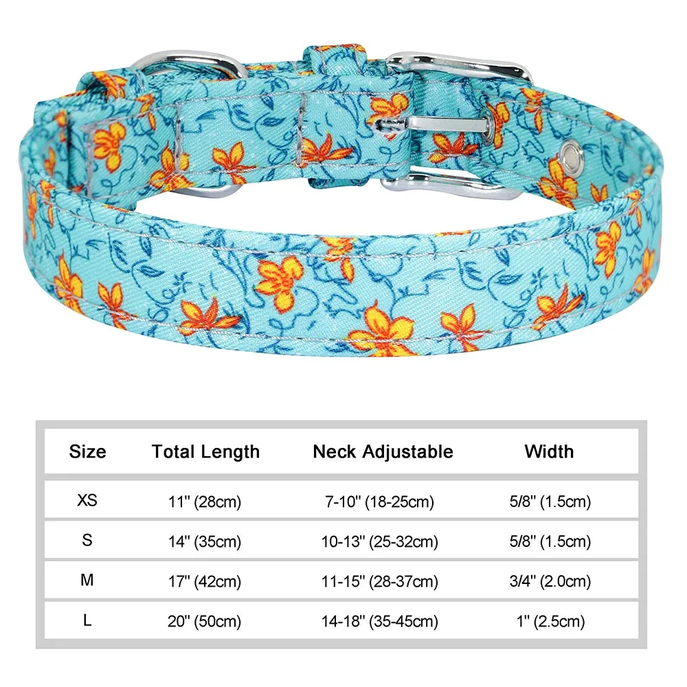 Bohemian Style Floral Dog Collar - Durable Nylon