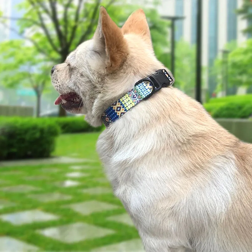 Bohemian Style Floral Dog Collar - Durable Nylon