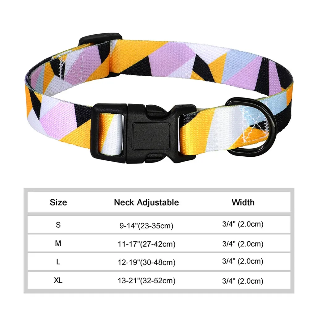 Bohemian Style Floral Dog Collar - Durable Nylon