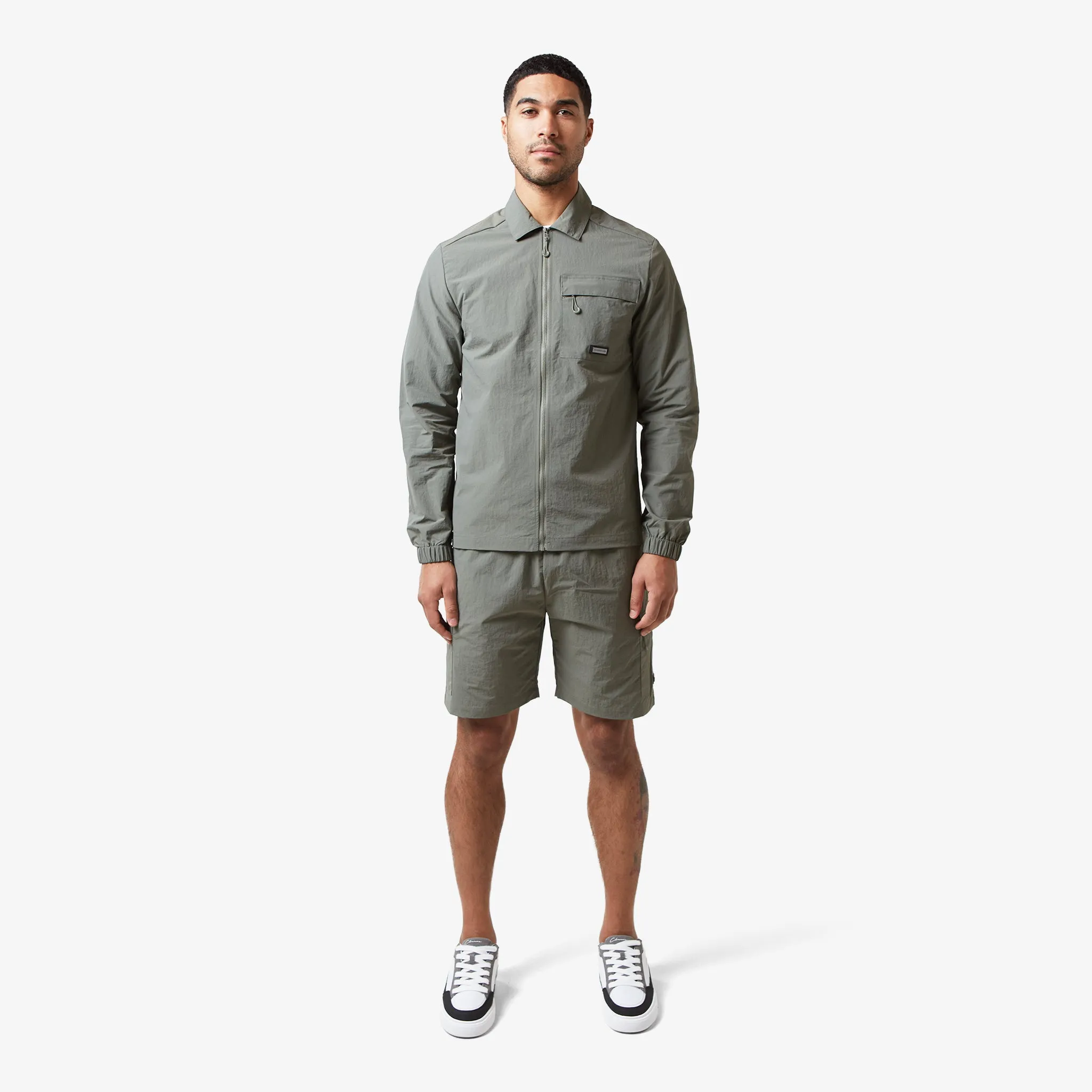 Crinkle Nylon Tech Twinset | Olive
