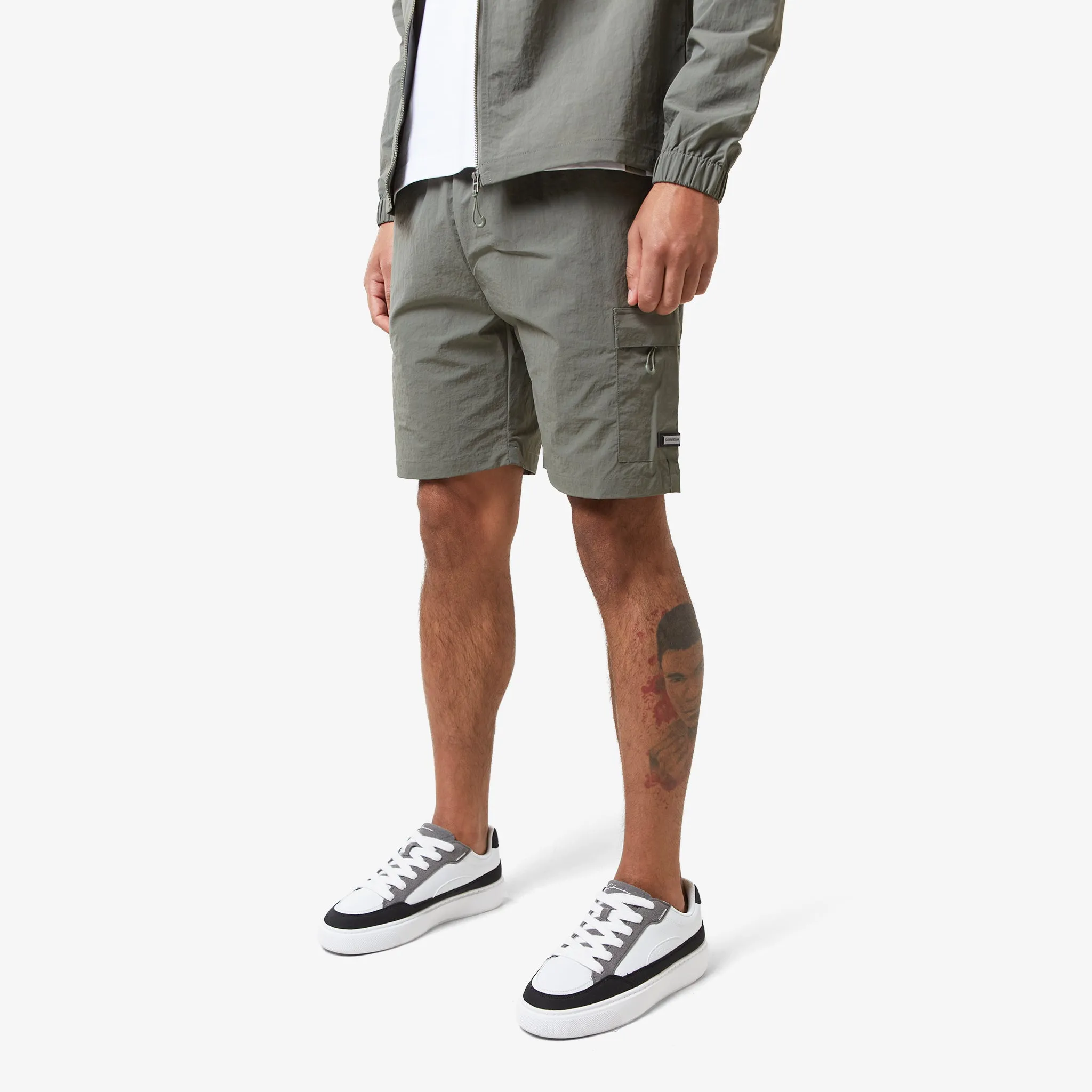 Crinkle Nylon Tech Twinset | Olive