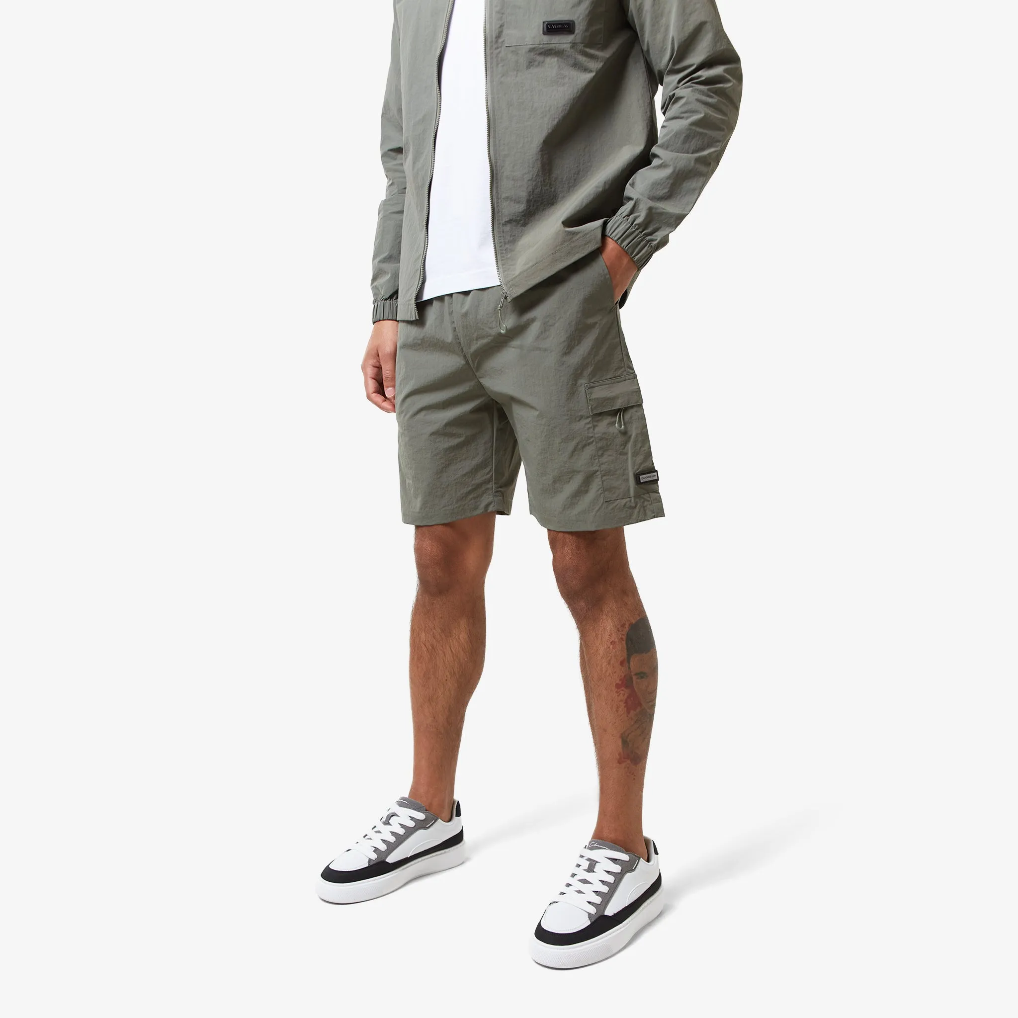 Crinkle Nylon Tech Twinset | Olive