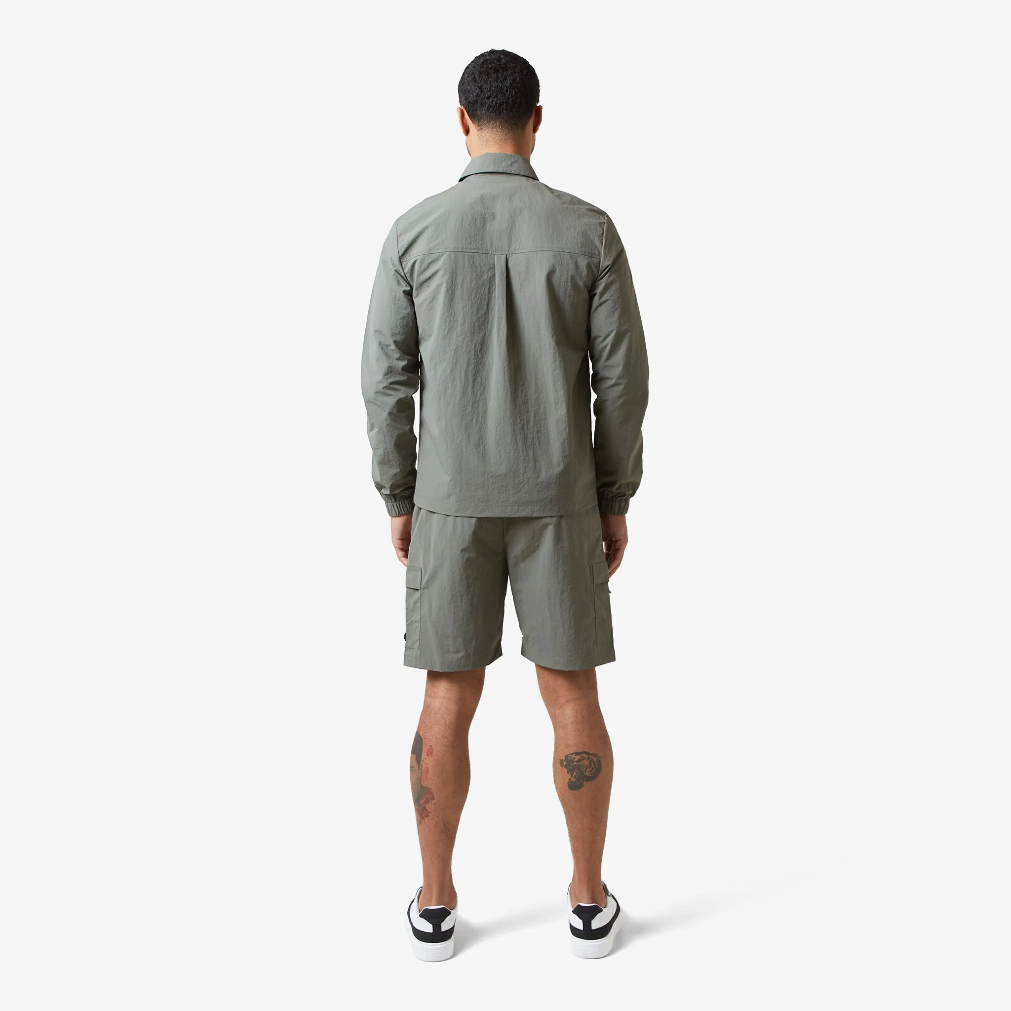 Crinkle Nylon Tech Twinset | Olive