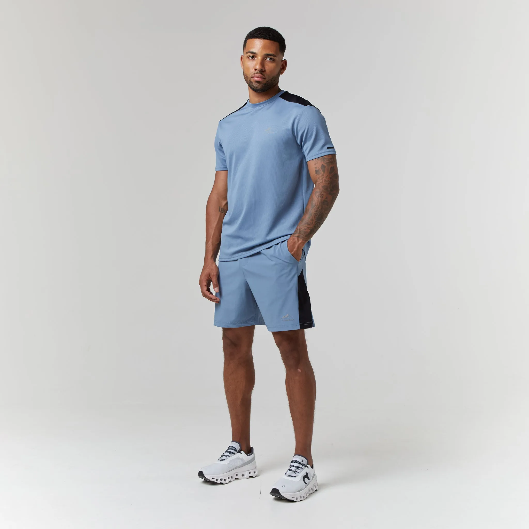 Cut & Sew Training Twinset | Steel Blue/Black