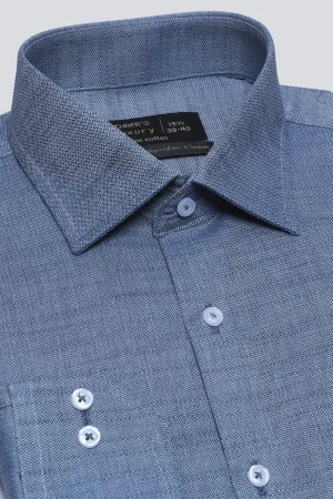 Dark Blue Texture Formal Shirt