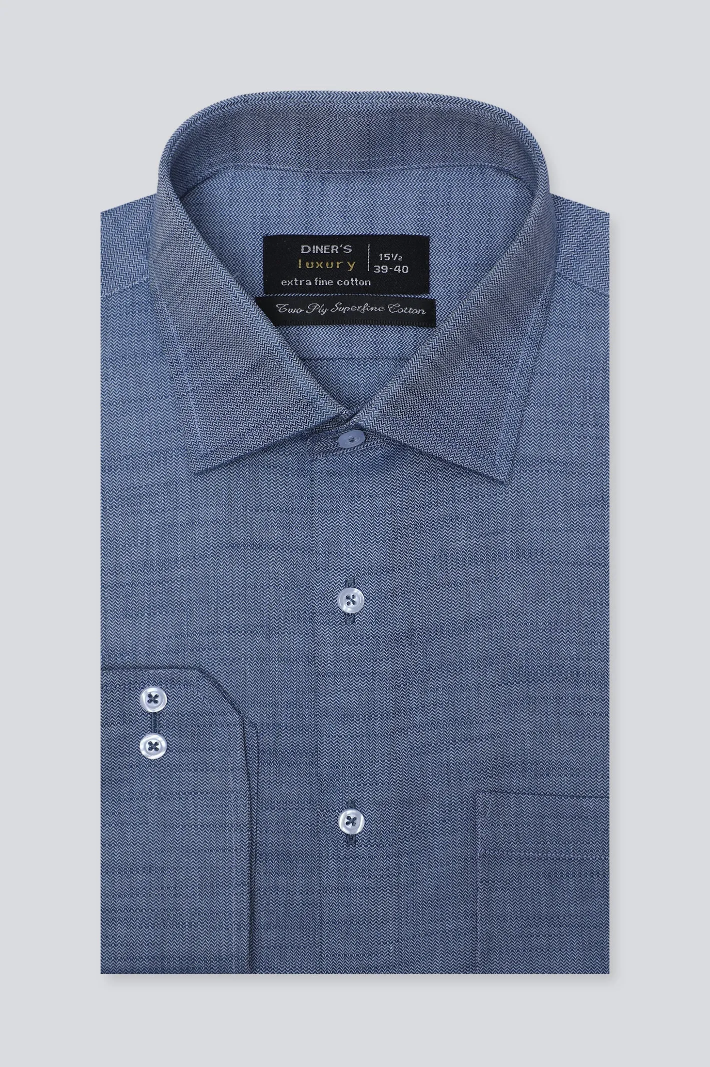 Dark Blue Texture Formal Shirt