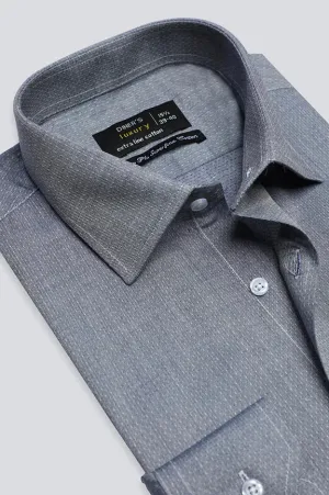 Dark Blue Textured Formal Shirt