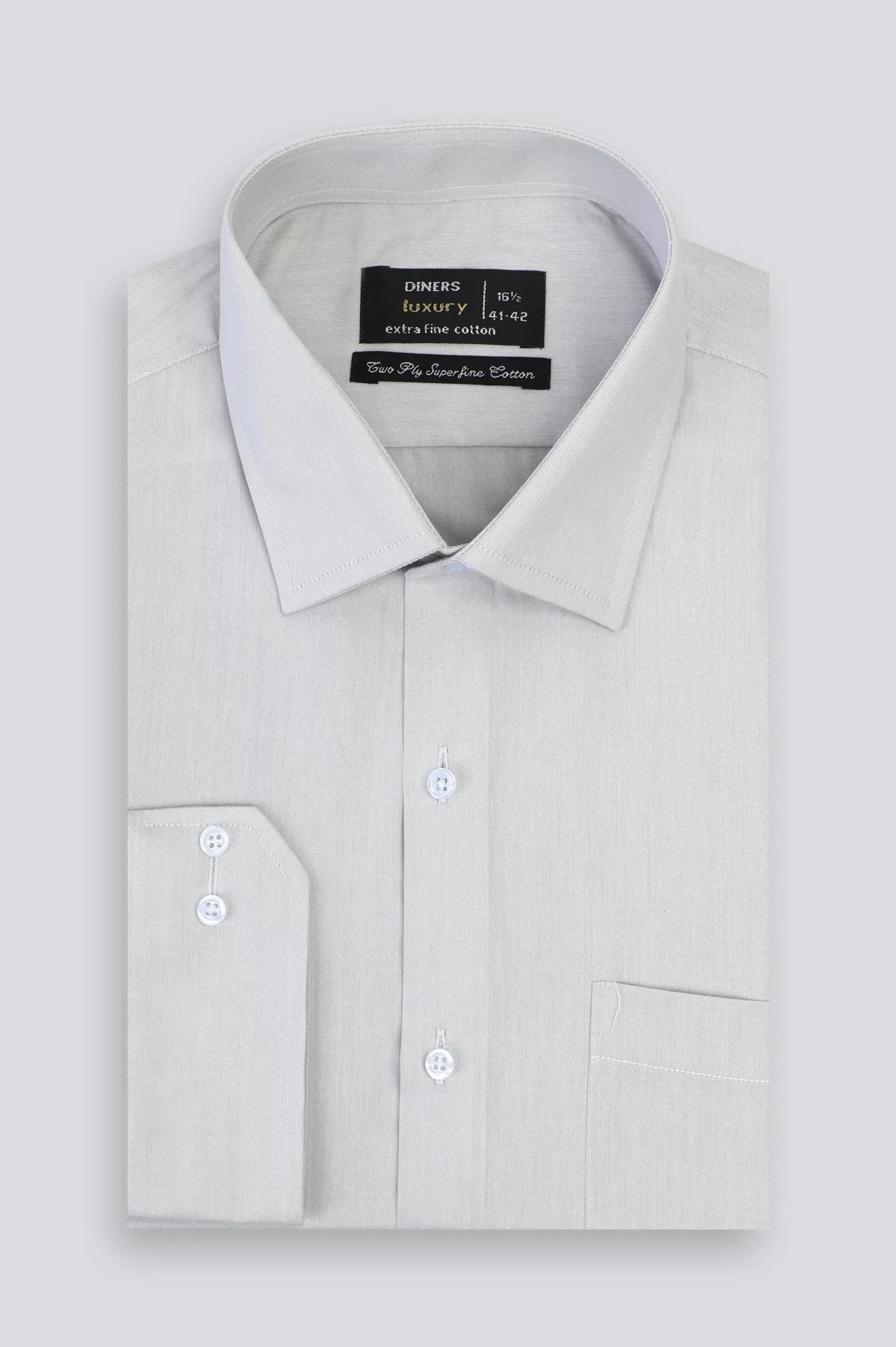 Fawn Twill Textured Formal Shirt