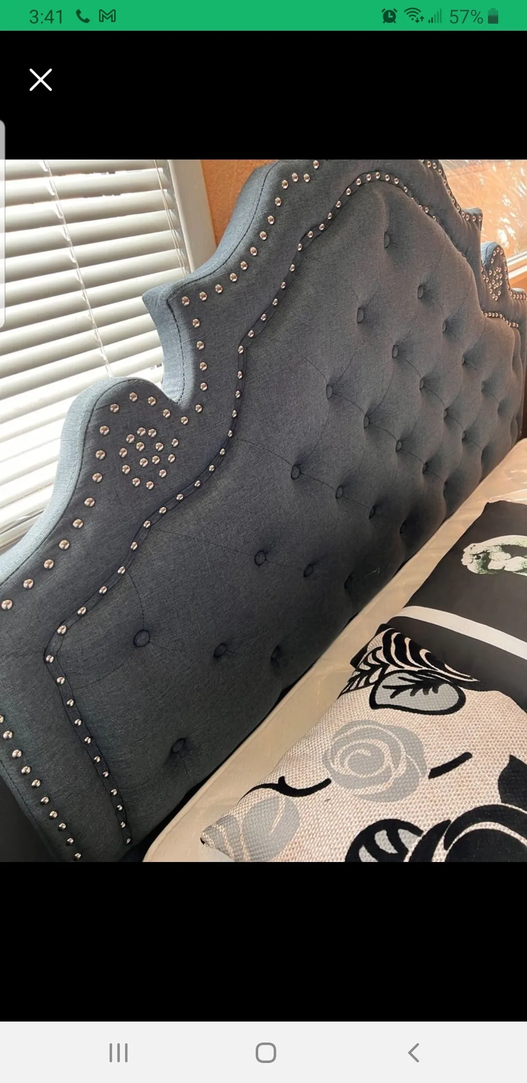 Grey Luxurious Fabric Beds With Curved Design- Double, Queen or King- Model Curve