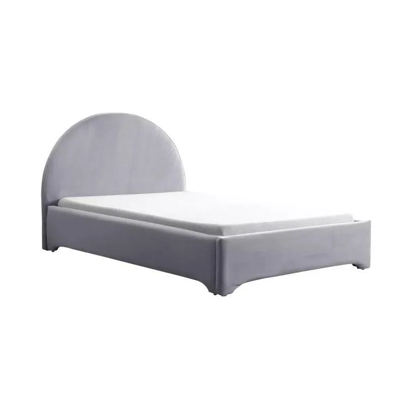 Kids' Grey Fabric Upholstered Wood Bed: Contemporary Haven, 120x200x140 cm by Alhome