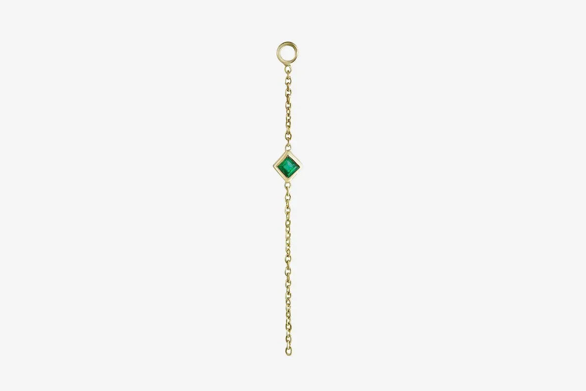 Metier 9k Gold Emerald Chain Plaque