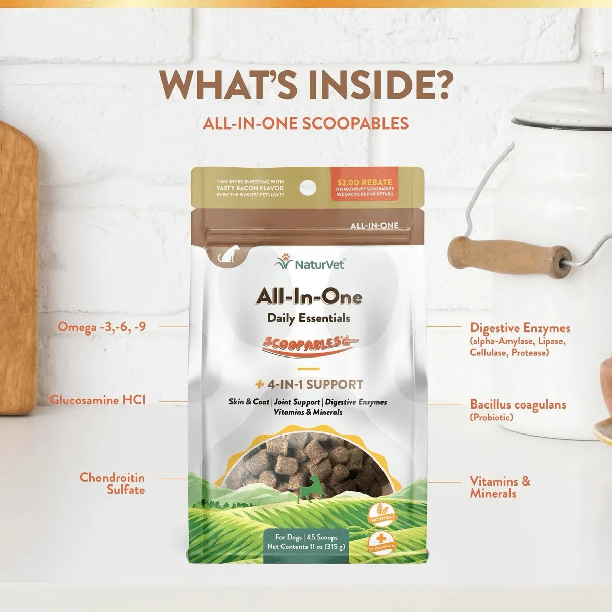 NaturVet Scoopables All-In-One 4-in-1 Support Dog Supplement
