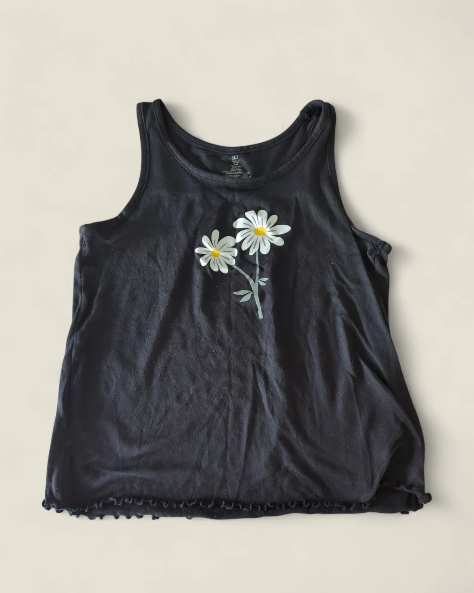 NO BOUNDARIES DAISY STRETCH TANK LADIES LARGE PRE-LOVED