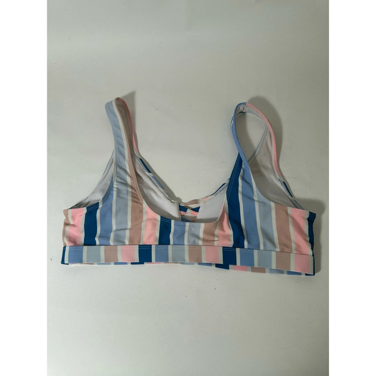 No Boundaries Striped Bikini Top[