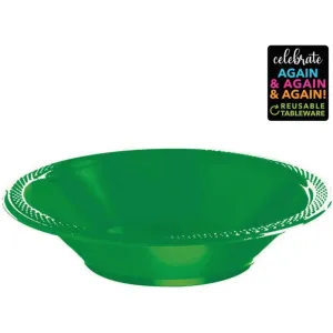 Premium Plastic Bowls 355ml 20 Pack Festive Green
